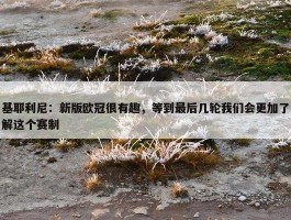 基耶利尼：新版欧冠很有趣，等到最后几轮我们会更加了解这个赛制