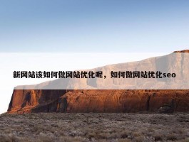 新网站该如何做网站优化呢，如何做网站优化seo