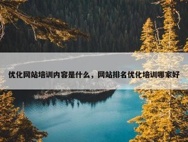 优化网站培训内容是什么，网站排名优化培训哪家好