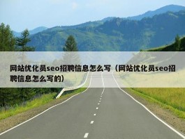 网站优化员seo招聘信息怎么写（网站优化员seo招聘信息怎么写的）