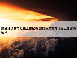 新媒体运营可以线上面试吗 新媒体运营可以线上面试吗知乎