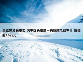 全红婵又获重奖 汽车巨头赠送一辆新款电动车  价值超16万元