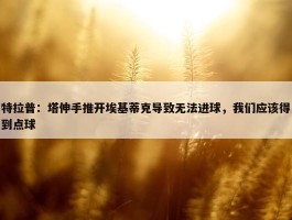 特拉普：塔伸手推开埃基蒂克导致无法进球，我们应该得到点球