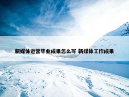 新媒体运营毕业成果怎么写 新媒体工作成果