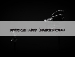 网站优化是什么概念（网站优化有效果吗）