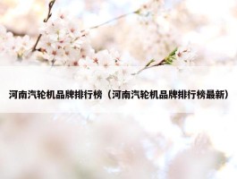 河南汽轮机品牌排行榜（河南汽轮机品牌排行榜最新）