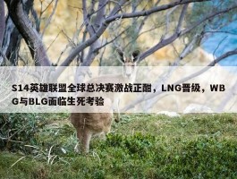 S14英雄联盟全球总决赛激战正酣，LNG晋级，WBG与BLG面临生死考验