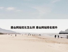 唐山网站优化怎么样 唐山网站排名提升