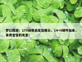 梦幻西游：175级帮战龙宫展示，14+9硬件加身，各类宝宝的克星！