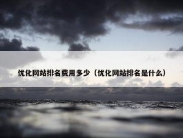 优化网站排名费用多少（优化网站排名是什么）