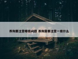 养狗要注意哪些问题 养狗需要注意一些什么