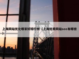 上海网站优化哪家好排行榜（上海优质网站seo有哪些）