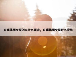 自媒体图文原创有什么要求，自媒体图文是什么意思