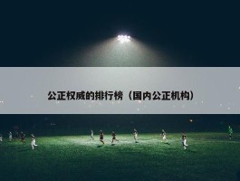 公正权威的排行榜（国内公正机构）