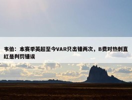 韦伯：本赛季英超至今VAR只出错两次，B费对热刺直红是判罚错误