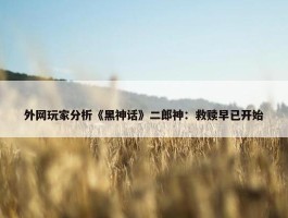 外网玩家分析《黑神话》二郎神：救赎早已开始