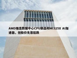 AMD推出数据中心CPU新品和MI325X AI加速器，但股价先涨后跌