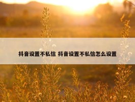 抖音设置不私信 抖音设置不私信怎么设置