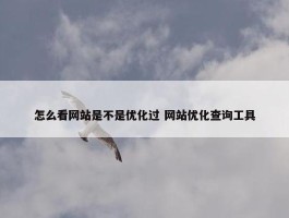 怎么看网站是不是优化过 网站优化查询工具