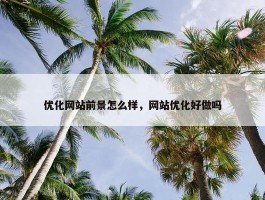 优化网站前景怎么样，网站优化好做吗