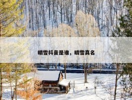 晴雪抖音是谁，晴雪真名