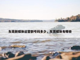 东莞新媒体运营群号码多少，东莞媒体有哪些