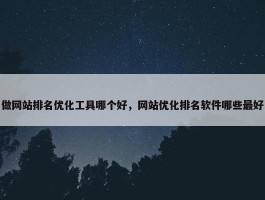 做网站排名优化工具哪个好，网站优化排名软件哪些最好