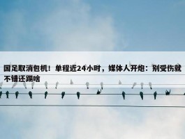 国足取消包机！单程近24小时，媒体人开炮：别受伤就不错还踢啥