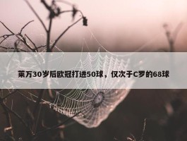 莱万30岁后欧冠打进50球，仅次于C罗的68球