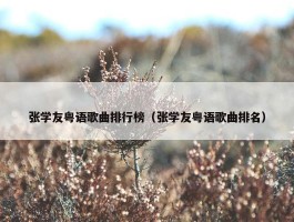 张学友粤语歌曲排行榜（张学友粤语歌曲排名）