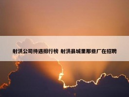 射洪公司待遇排行榜 射洪县城里那些厂在招聘