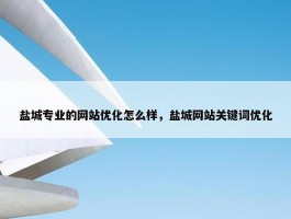 盐城专业的网站优化怎么样，盐城网站关键词优化