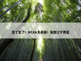 签了签了！NCAA大杀器！加盟辽宁男篮