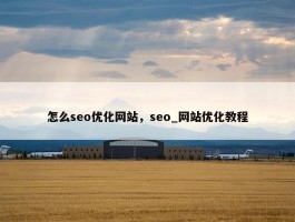 怎么seo优化网站，seo_网站优化教程