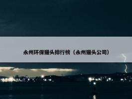 永州环保猎头排行榜（永州猎头公司）