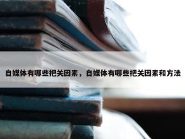 自媒体有哪些把关因素，自媒体有哪些把关因素和方法