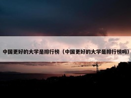 中国更好的大学是排行榜（中国更好的大学是排行榜吗）