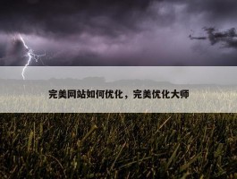 完美网站如何优化，完美优化大师