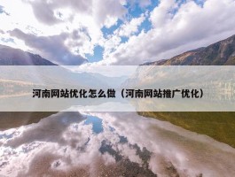 河南网站优化怎么做（河南网站推广优化）