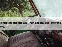 怎样组建校内新媒体运营，校内新媒体运营部门的职责是什么