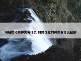 网站优化的种类有什么 网站优化的种类有什么区别