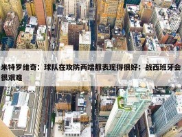 米特罗维奇：球队在攻防两端都表现得很好；战西班牙会很艰难