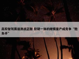 高阶智驾赛道激战正酣 软硬一体的规模量产成竞争“胜负手”