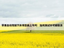 苹果自动驾驶汽车项目画上句号：加州测试许可被取消