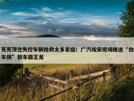 死死顶住失控车辆挽救太多家庭！广汽埃安现场赠送“白车侠”新车霸王龙