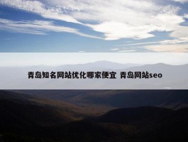 青岛知名网站优化哪家便宜 青岛网站seo