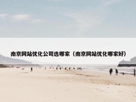 南京网站优化公司选哪家（南京网站优化哪家好）