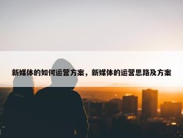 新媒体的如何运营方案，新媒体的运营思路及方案