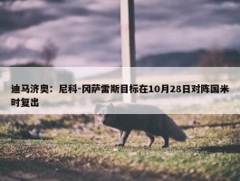 迪马济奥：尼科-冈萨雷斯目标在10月28日对阵国米时复出