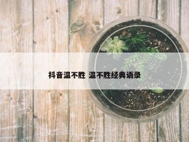 抖音温不胜 温不胜经典语录